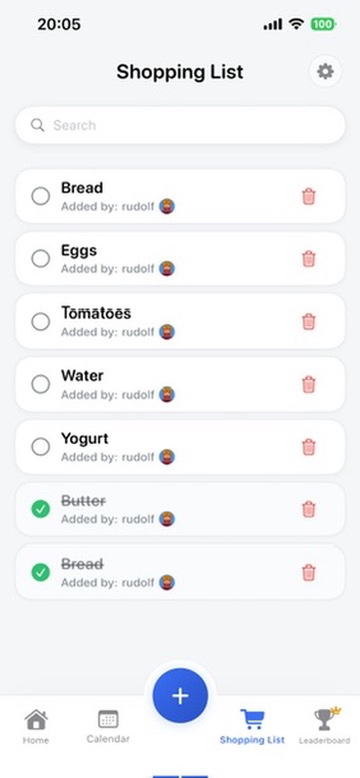 A shared shopping list